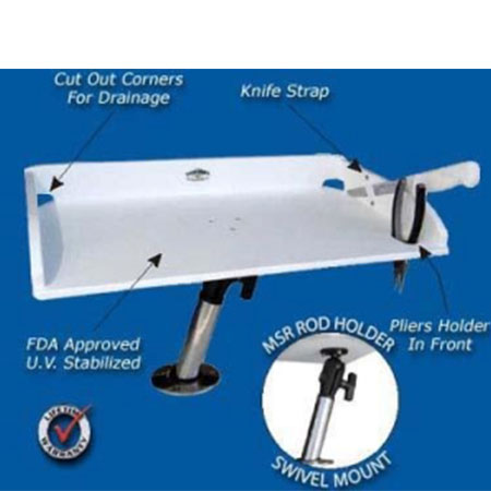 Bait/Fillet 21 x 12 Table Adjustable rod Holder Style